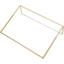 6 Stück kleine Acryl-Schildhalter, L-förmige Tischnummernhalter, goldener Rahmen, 10,2 x 15,2 cm, doppelt