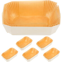 Moule à pain rectangulaire en peuplier (6 pièces), antiadhésif, sans fond, à conduction thermique uniforme, pour la cuisson au four.