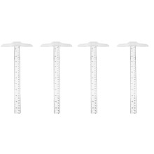 4pcs Shape Ruler Double Scale Ruler Plastic Measuring Drafting for School and Hobby Tools
