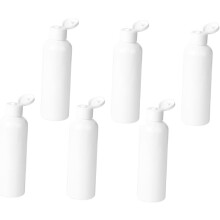 6 weiße Reise-Kosmetikflaschen, 200 ml, wiederbefüllbare Kunststoff-Quetschbehälter