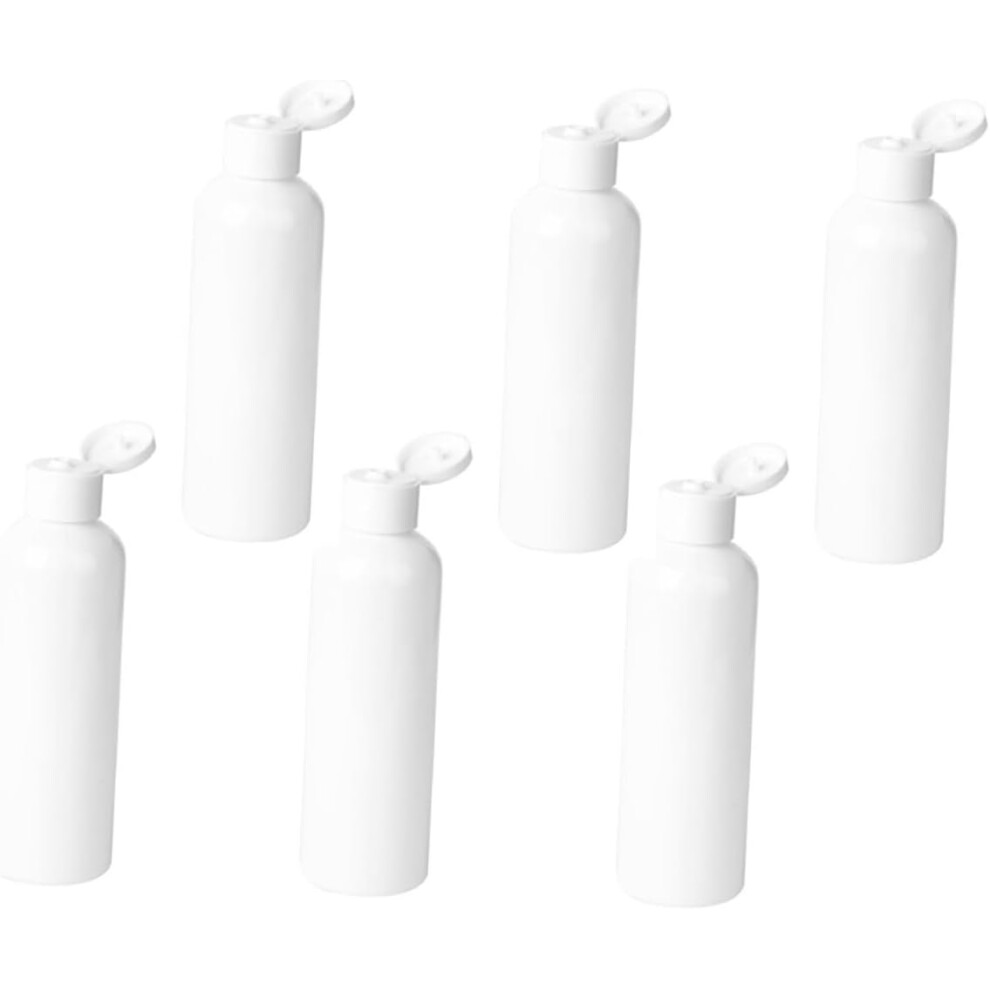 Hkhbjs White 6Pcs Travel Cosmetics Bottles 200Ml Plastic Refillable Squeeze Storage Containers