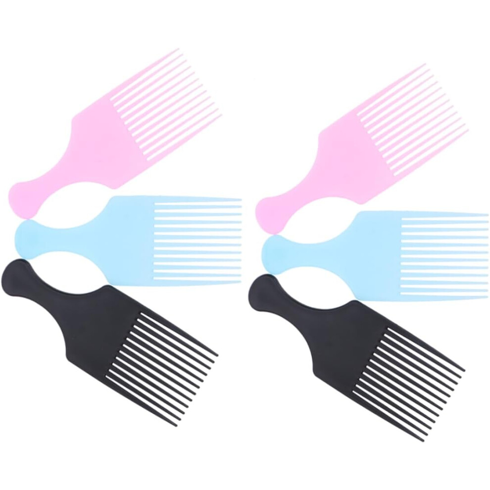 Hkhbjs Unisex 6 Pack Wide Tooth Rake Combs Slick Styling Hair Brush For Adults Boys Girls Professionals Salons