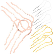 6-teiliges Set aus gewelltem Metallhaarkamm, Haarnadeln und Haarstäben für Damen und Mädchen, geeignet für Hochzeitsfeiern und andere Anlässe.