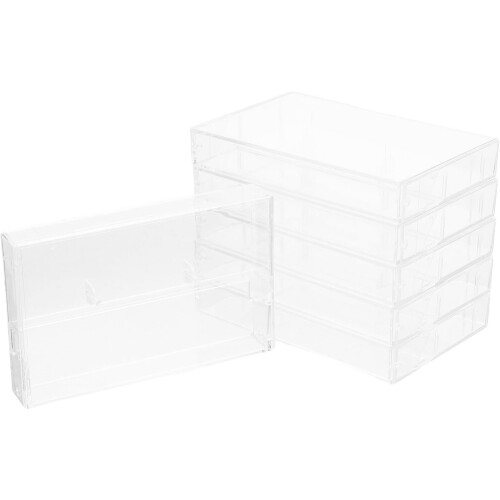 6pcs High Transparency Cassette Tape Storage Box Sleek Abs Material and Multifunctional