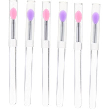 Lot de 6 pinceaux en silicone pour masque à lèvres, applicateur de fard à paupières et de baume à lèvres