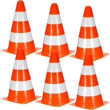 6pcs Portable Traffic Cones Lightweight Pe Warning Cones for Road Safety and Construction Use