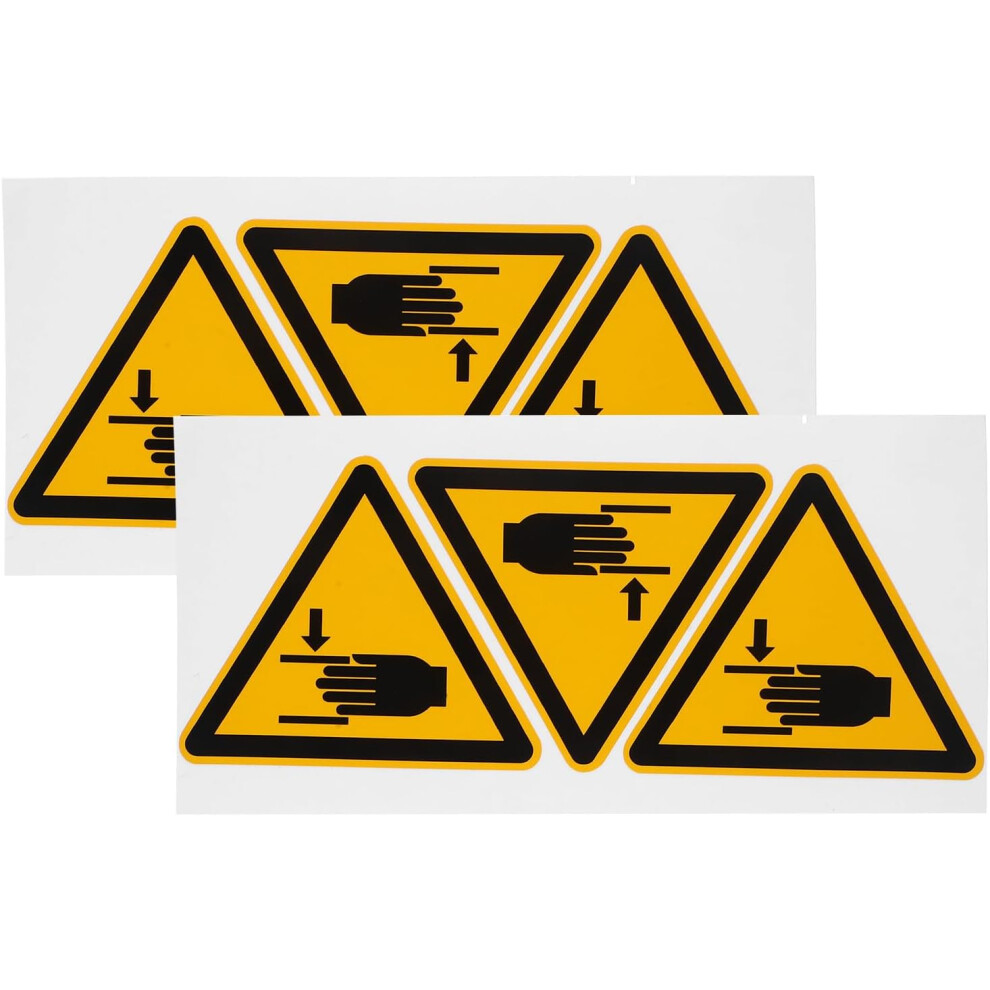 6Pcs 100Mm Safety Warning Labels Adhesive Pinch Caution Stickers For Machinery Hands Protection Signs 5455468295621