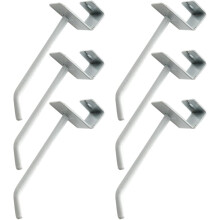 Vierkant-Rohrhaken, Ladenaufstellerhaken, 6 Stück, Eisen, Weiß