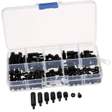 180-teiliges Set M3-Schraubenmuttern aus schwarzem Nylon für Elektronik-Leiterplatten (Kunststoffzubehör)