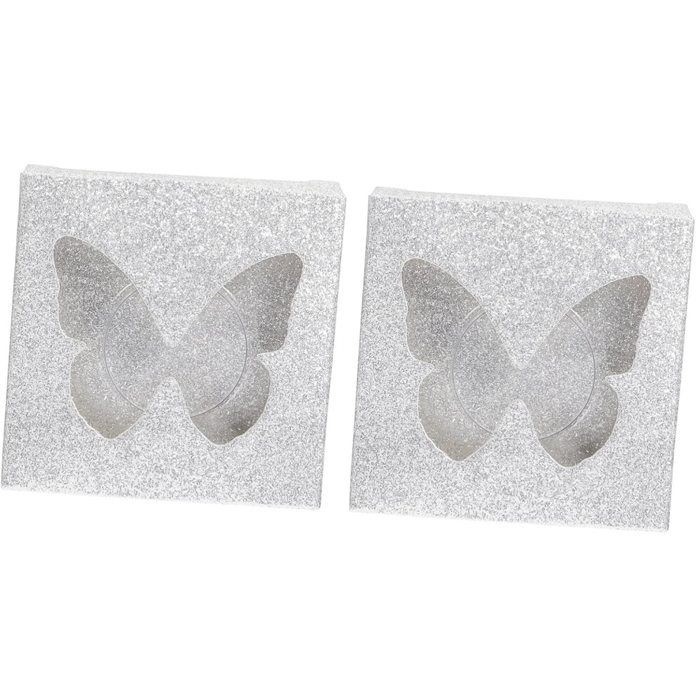 Hkhbjs Silver 60Pcs Empty Lash Packaging Box For False Eyelashes Storage Case Organizer Lid Storage Box For Eyelash Trays