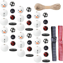 DIY Decoration Kit Snowman Theme Beads Mixed Beads for Christmas Handiwork Craft Project