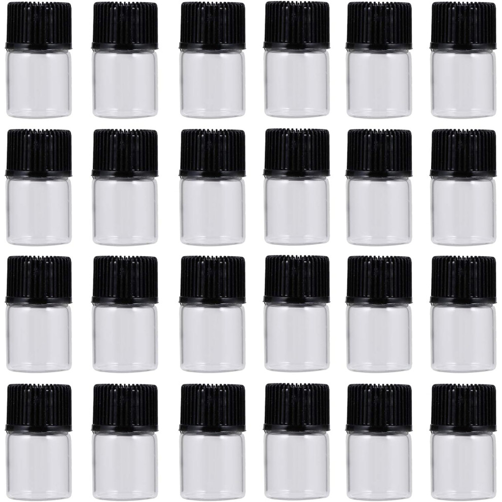 Hkhbjs 60Pcs Glass Vials Leak Travel Bottles Emulsion Caps Refillable Bottles