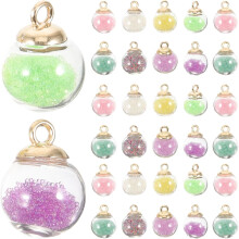 Glaskugel-Anhänger, DIY-Schmuckbastel-Charms, 60 Stück, bunte Anhänger