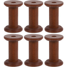 6-teiliges Set Vintage-Nähgarnspulenhalter aus Holz, 3,5 x 5,2 cm, Aufbewahrungsgestell für Garnspulen und Nähzubehör
