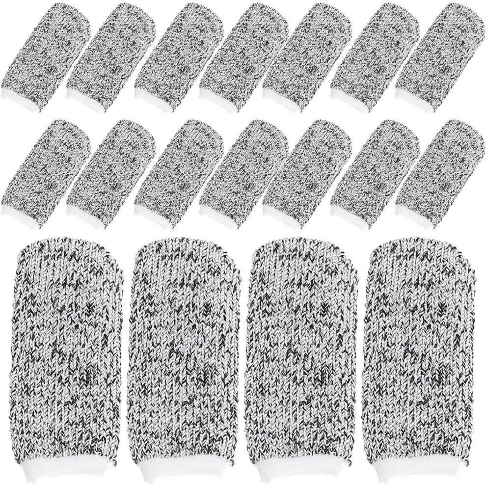 Hkhbjs Grey 60Pcs Cut-Resistant Finger Sleeve Protectors Breathable Nylon Finger Guards