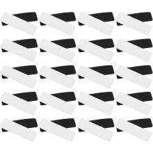 Hook and Loop Tape Double-Sided Adhesive Nylon Sticker Strips Black Round Corner 60 Pieces