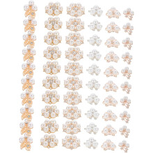 60pcs Liga Pérola Strass DIY Acessórios de cabelo Artesanato Fazendo suprimentos para roupas chapéu jóias decoração