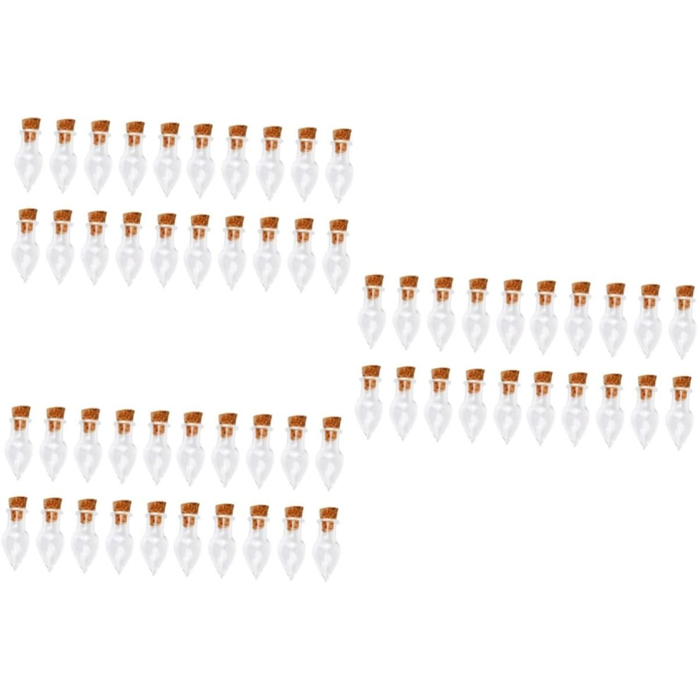 Hkhbjs 60Pcs Teardrop Shaped Glass Bottle Wishing Bottle Jars Cork Diy Craft For Home Shop