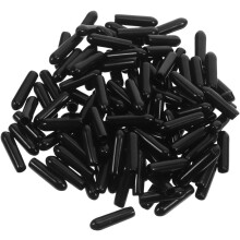 600pcs PVC Insulated Protective End Caps 3mm Black Threaded Fastener Covers Screw Bolt Protection Caps