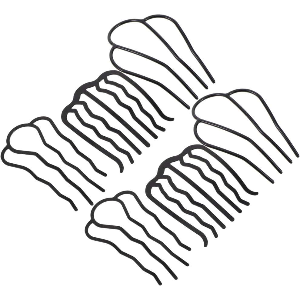 Hkhbjs Unisex 6Pcs Metal Hair Side Combs U Shape Fork Clip For Updo Bun French Twist Bridesmaid Women Hair Styling Tool