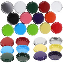 60pcs Bottle Caps for Crafts Double-Sided Colored Iron Beer Bottle Cap DIY Wall Art Material