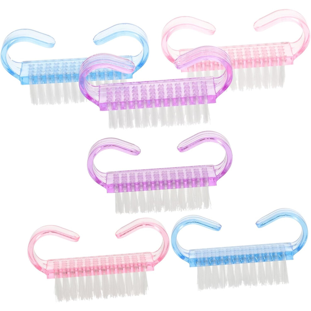 Hkhbjs 6Pcs Women Nail Scrub Brush Nail Art Tools Hand Cleaning Brush Pink Dust For Dust Removal