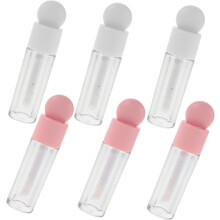 Lot de 6 tubes de gloss vides rechargeables, flacons de rouge à lèvres en plastique transparent