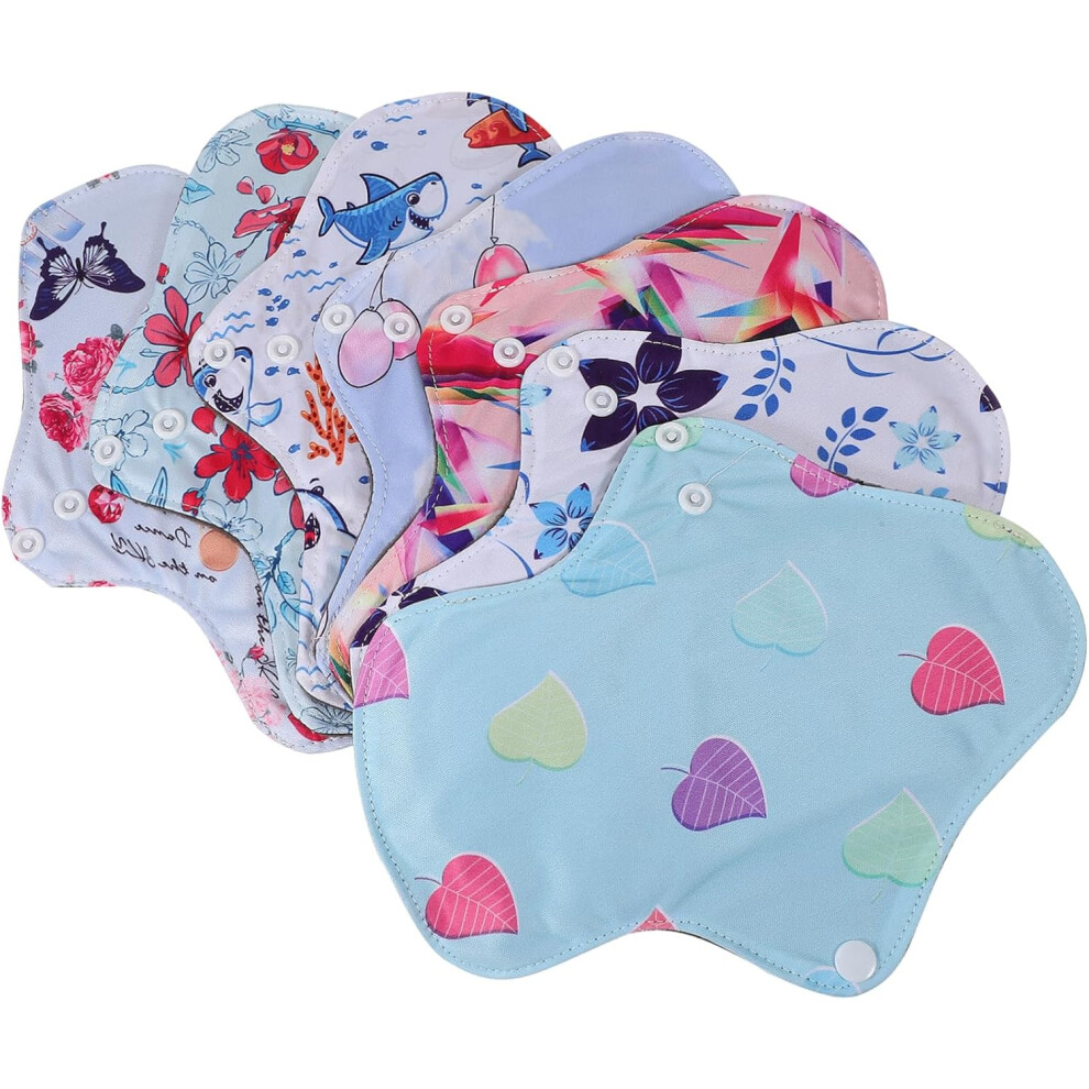 Hkhbjs 7Pcs Reusable Menstrual Pads Cloth Pads Set Large Size Storage Bag Washable Sanitary