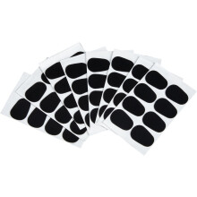 64 stuks saxofoon tandbeschermers/mondstukjes, ovaal, zwart, dik rubber, verminderen slijtage en vallen niet gemakkelijk af.