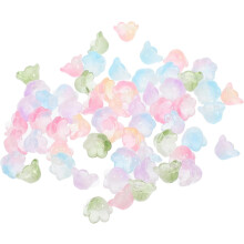 60pcs Assorted Color Glaze Flower Charms for Jewelry Making DIY Crafts Flower Pendants and Beads