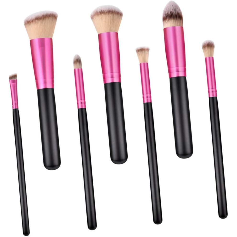 Hkhbjs 7Pcs Professional Makeup Brush Set Wooden Handles Nylon Bristles Powder And Blush Brushes
