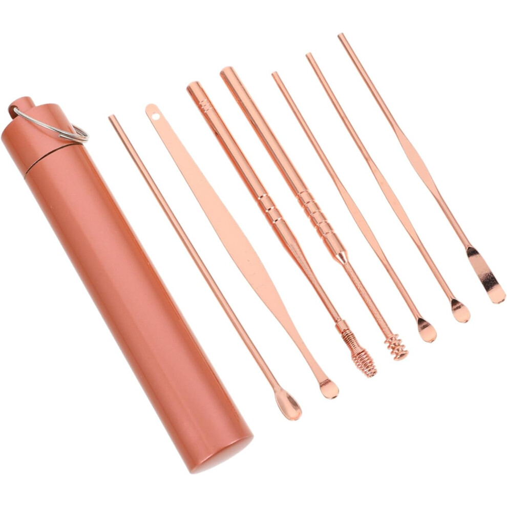 Hkhbjs 7Pcs Ear Wax Removal Tools Ear Scoop For Home Use Cleaning Tools Spiral Design Stainless Steel
