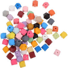 70pcs DIY Octagonal Wooden Beads 16mm Geometric Beads for Bracelet Making Dreamcatcher