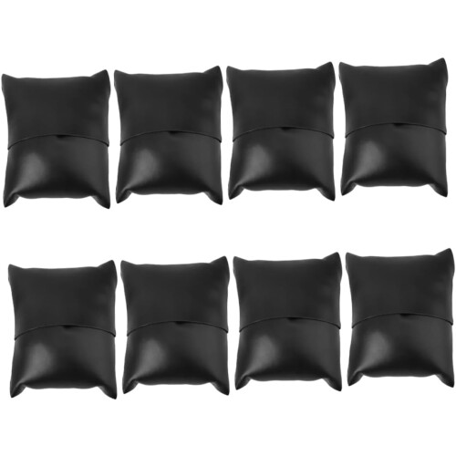 8pcs Pu Leather Watch Pillow Cushion Small Display Pillows