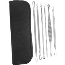 Kit anti-points noirs en acier inoxydable 7 pièces, outil portable professionnel pour le nettoyage et le soin quotidien du visage