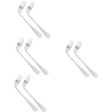 8-teiliges Set ergonomischer, abgewinkelter Essgabeln für Senioren, leichte Edelstahlgabeln, Essbesteck