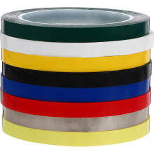 8 rollen gekleurde isolatietape (PET-tape) 10 mm x 66 m, zeer sterk hechtende, brandvertragende labeltape