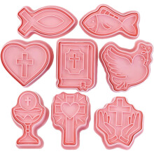 8pcs Easter Cookie Molds Baking Supplies Cartoon Shapes for DIY Cookies Easy to Clean Baking Tool