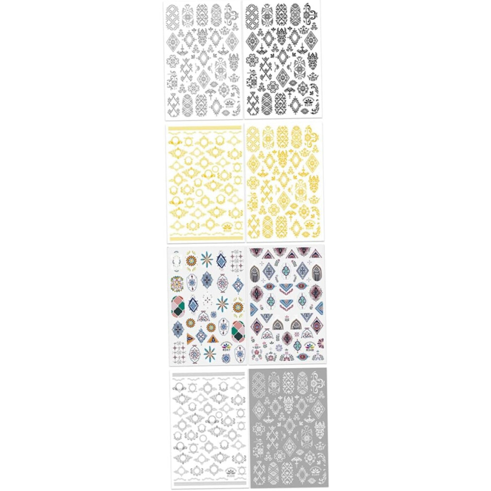 Hkhbjs 8Sheets Nail Stickers Floral Pattern Decals Manicure Decor Diy Nail Art Sticker