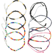 8-delige gevlochten enkelbandjes voor dames, modieuze enkelbandjes voor tienermeisjes, strandfeestjes, bohemian stijl, verstelbaar