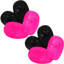 8 Stück Haarfärbe-Ohrenschützer, wasserdichte Kunststoff-Ohrenschützer, schwarz und pink