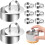 Cake Round Solid No Crack 8 Sets for Baking Stainless Steel with Pushers Cake Mold Set 1