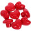 8pcs Red Heart Shape Ceramic Drawer Knobs with Screws, Cute Dresser Handles 1
