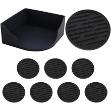 Kaffeebecher mit Aufbewahrungsbox, Silikon, rund, 8er-Pack, schützt Küchentisch und Schreibtisch