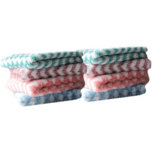 8 Stück Fleece-Geschirrtücher mit Wellenstreifen, saugfähig, Küchenreinigungstuch, Geschirrspültuch, wasserabsorbierendes Pad