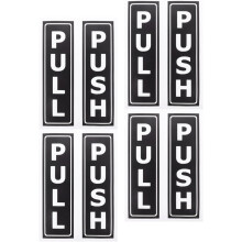 Autocollants de porte « Tirer/Pousser », 8 pièces (4 paires), en PVC noir, pour restaurant et maison.