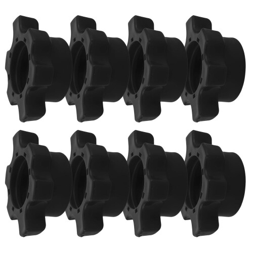 8Pcs 25Mm Barbell Spinlock Collars Set, Black Plastic Dumbbell Rod Nuts with Long Ears