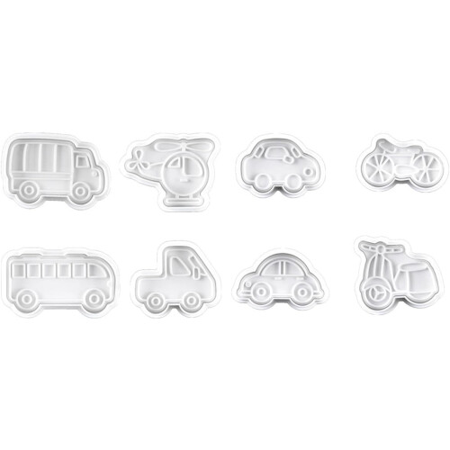 8pcs Plastic Cookie Cutters Flexible Easy to Clean Baking Props White Moulds