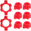 8 piezas de collares Spinlock para levantamiento de pesas, tuerca hexagonal de plástico, abrazadera de tornillo 1