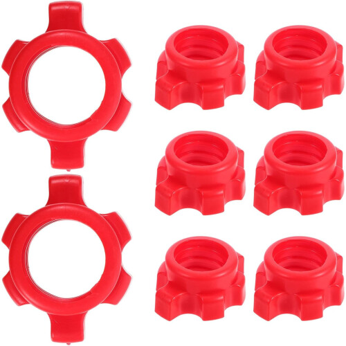 8 piezas de collares Spinlock para levantamiento de pesas, tuerca hexagonal de plástico, abrazadera de tornillo